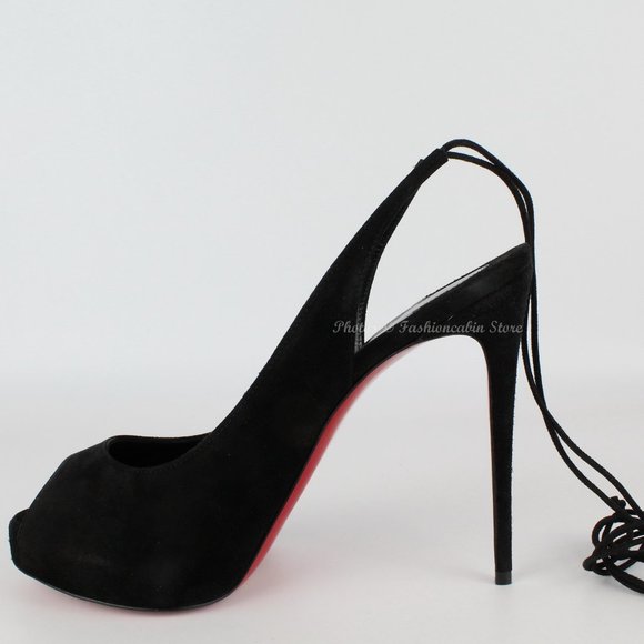 NEW Christian Louboutin Suede Peep-Toe Pumps - Picture 8 of 16